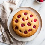 Raspberry Lemon Olive Oil Cake – A Moist & Zesty Dessert You’ll Love raspberry lemon olive oil cake topping raspberry lemon olive oil cake mid-bake